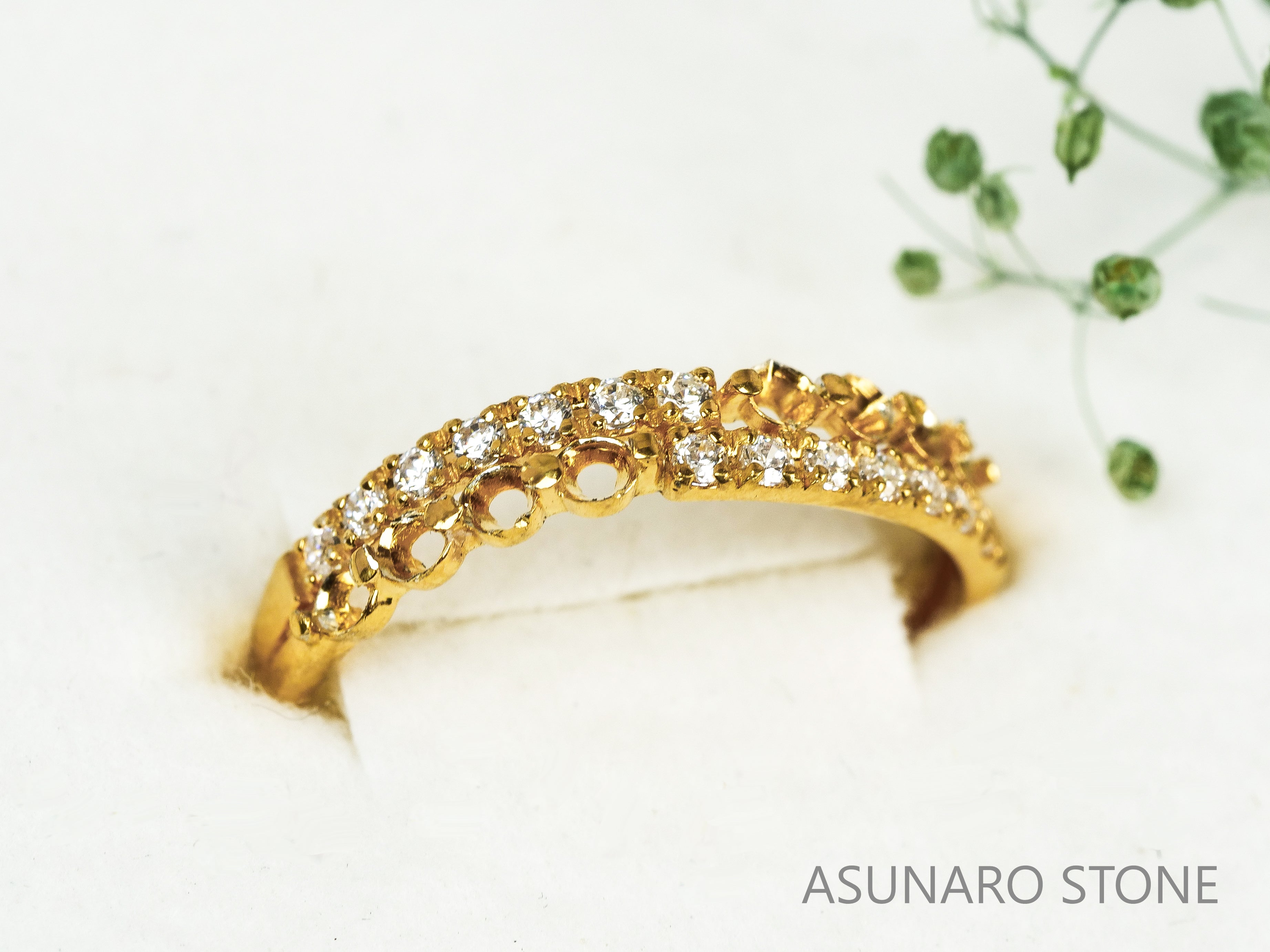 お仕立て用】空枠番号：4842C 2mm用 リング枠 ハーフエタニティ