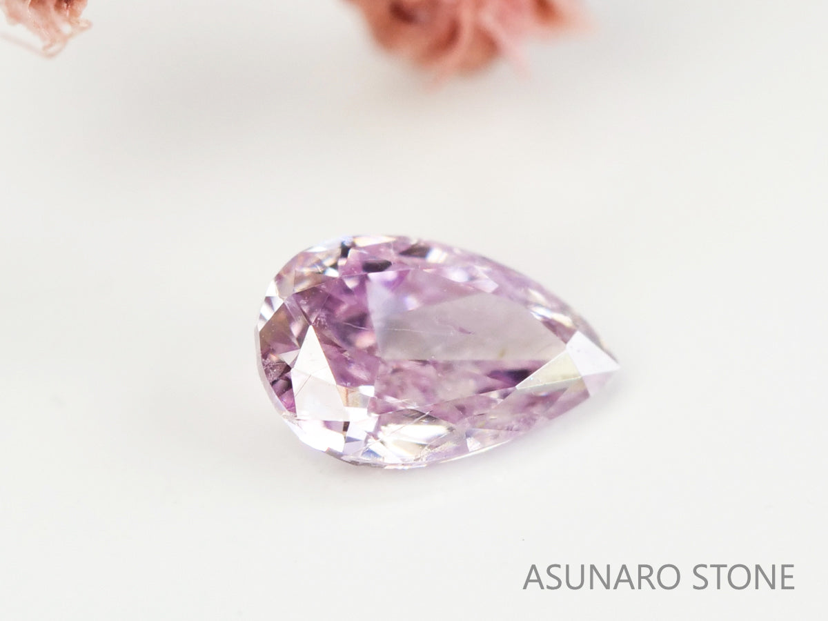 ピンクダイヤモンド Fancy Purple Pink I1 ペアシェイプ 0.055ct ソ付