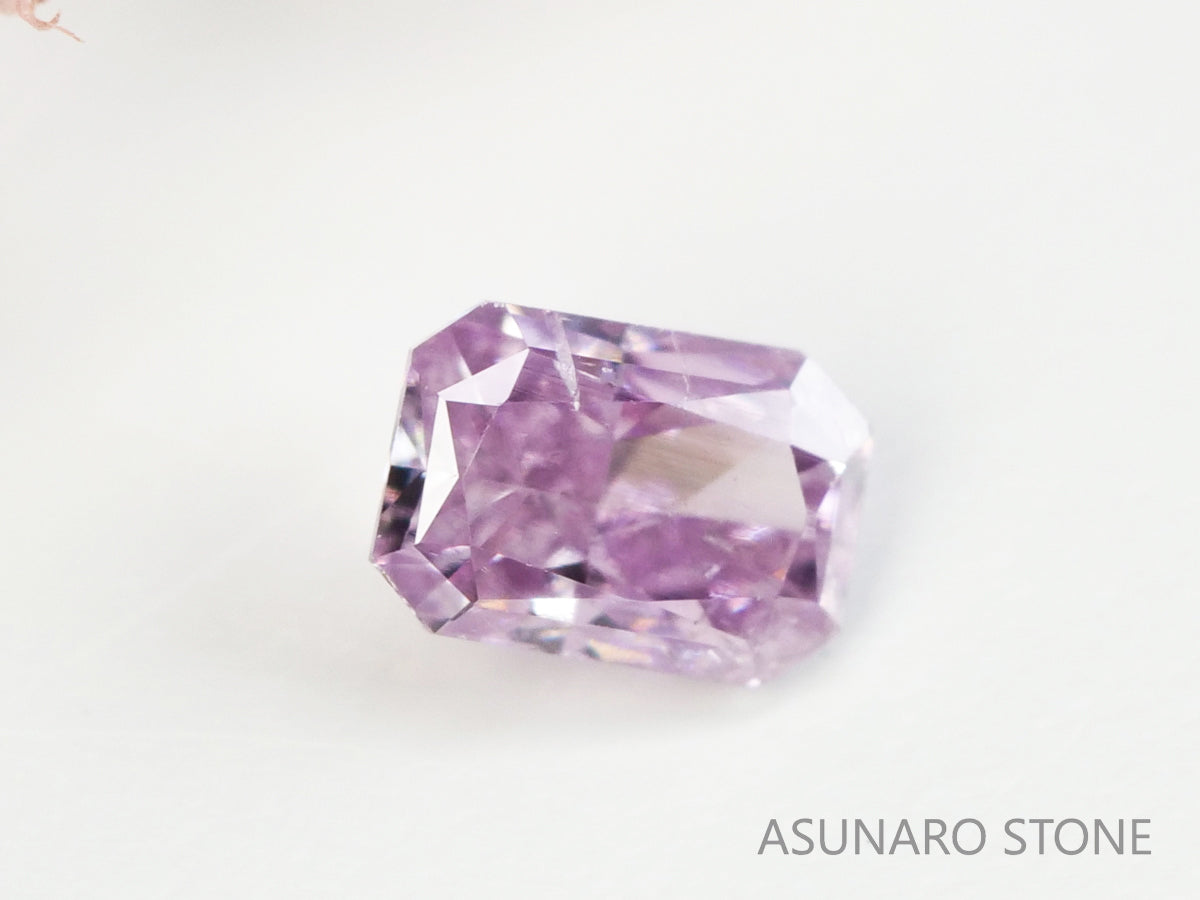 ピンクダイヤモンド　Fancy Purple Pink　I1　ラディアントカット　0.057ct　ソ付【231115-1900】