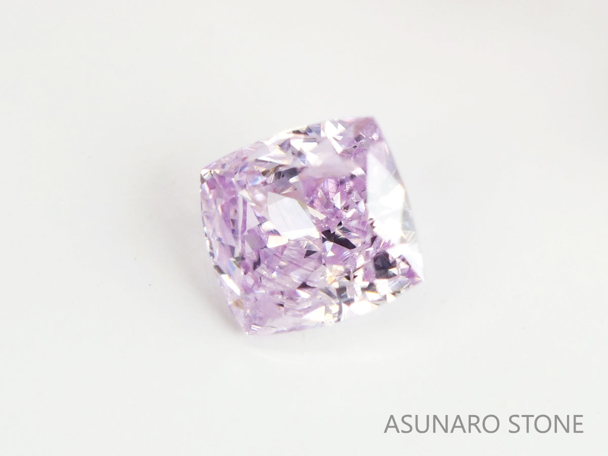 ピンクダイヤモンド　Fancy Light Purple Pink　I1　クッションカット　0.078ct　【231115-1913】