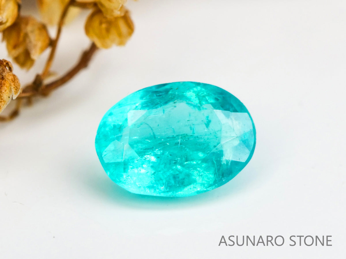 パライバトルマリン原石㉑ 鮮烈なネオンブルーきらめく希少石 0.21ct 天然 パライバトルマリン