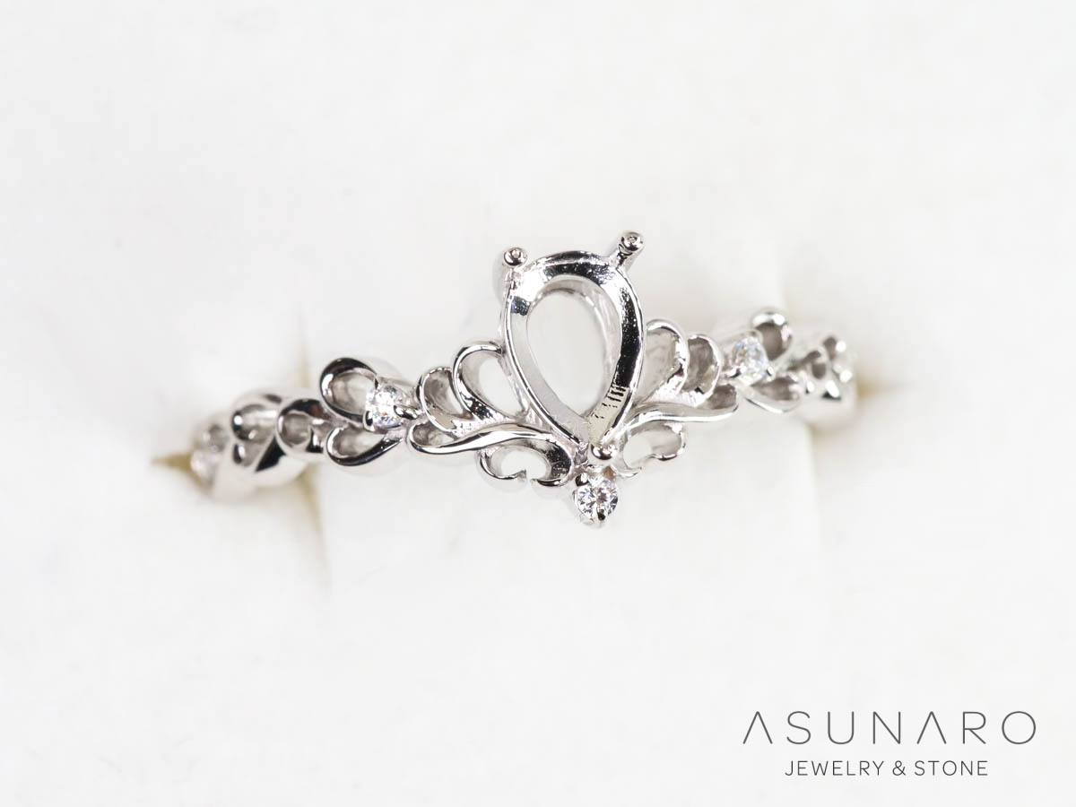 お仕立て用】空枠番号：5880C リング枠 V字【オーダージュエリー用