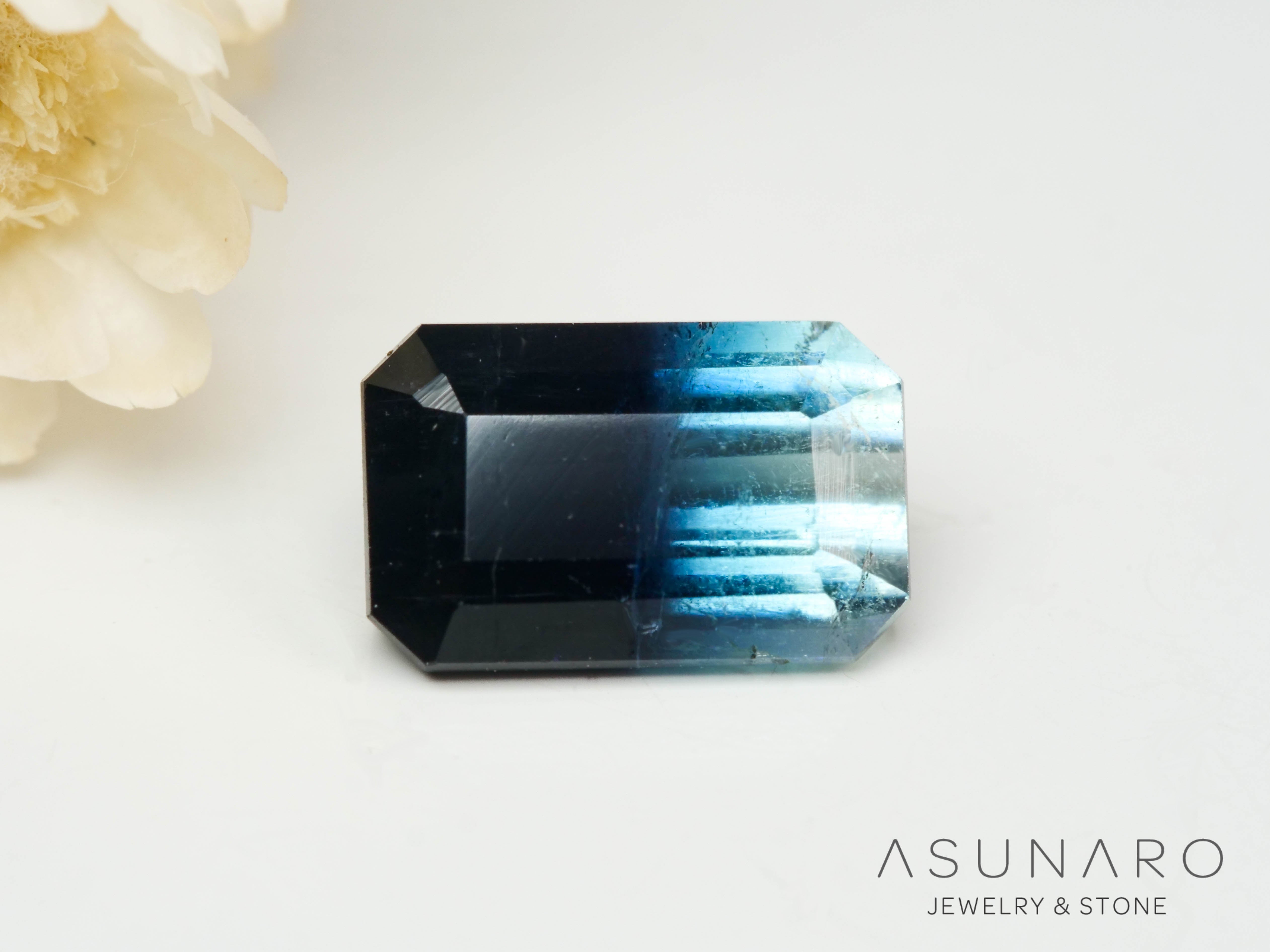 バイカラートルマリン エメラルドカット アフガニスタン産 0.96ct