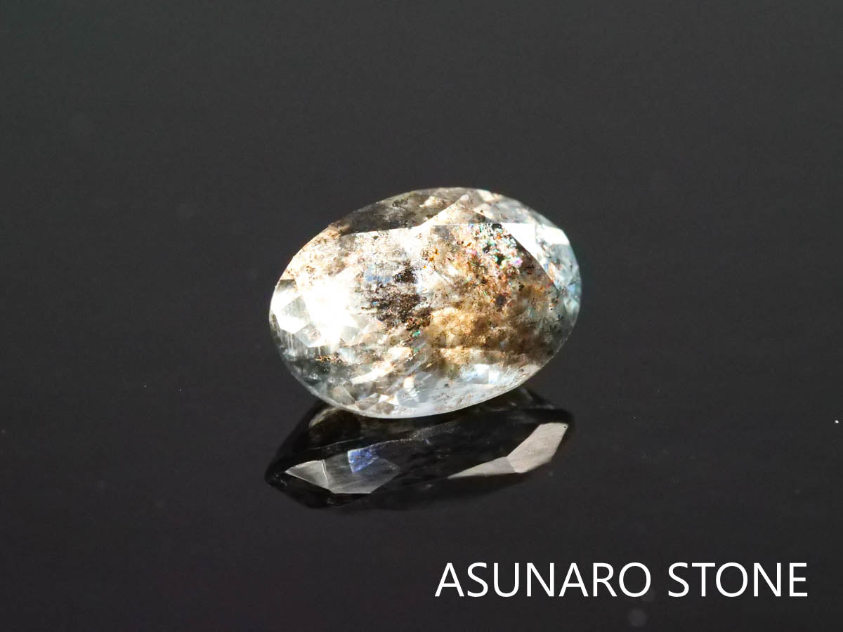 アクアマリンサンストーン オーバルカット　ブラジル産　ソ付　0.90ct【2200509-651】