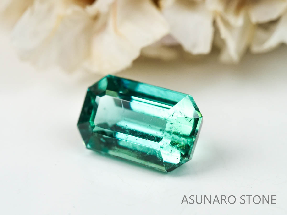 ブルーグリーントルマリン エメラルドカット アフガニスタン産 1.28ct 