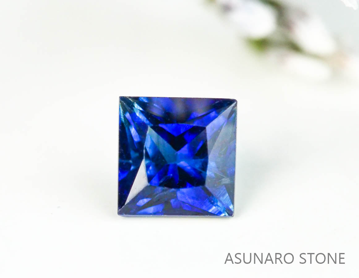 バイカラーサファイア プリンセスカット スリランカ産 0.24ct【221017