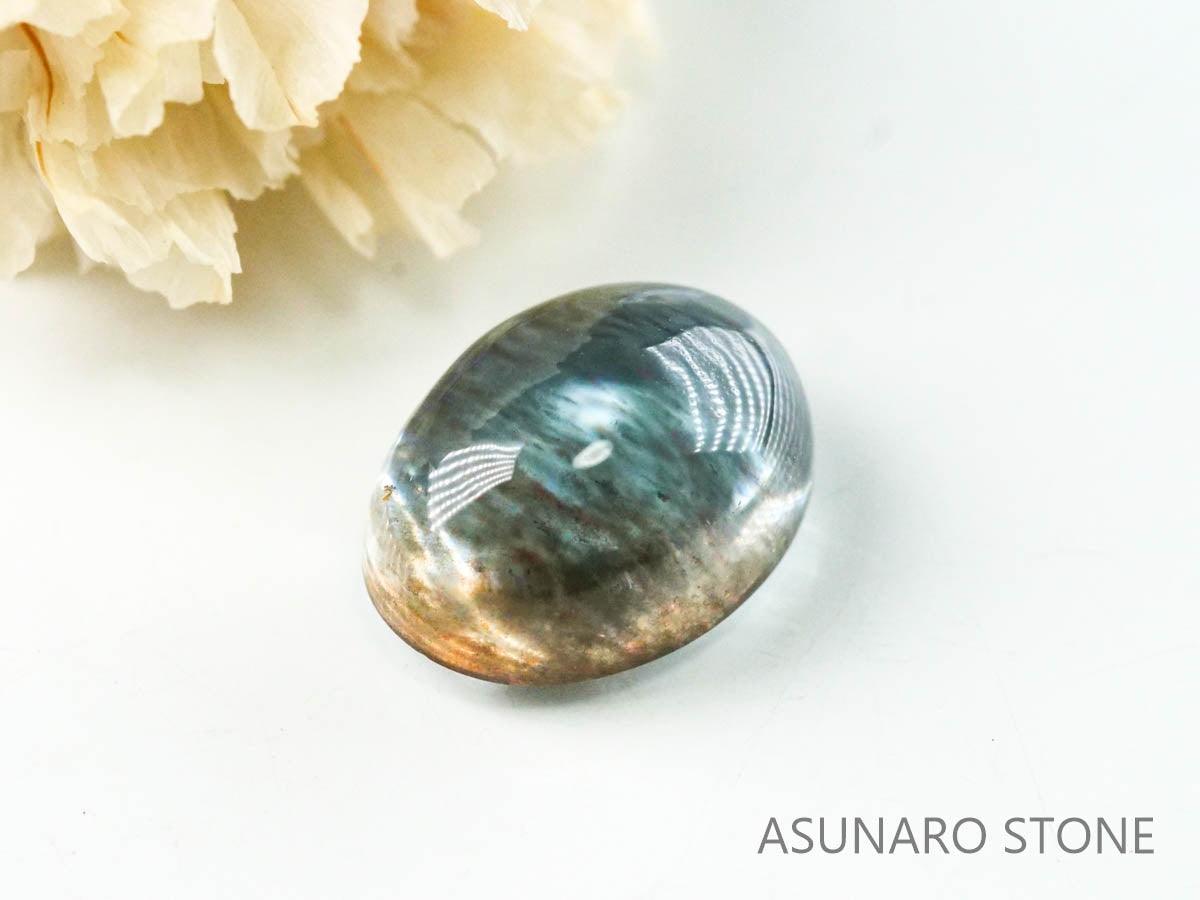 アクアマリンサンストーン カボション　ブラジル産　ソ付　1.56ct【221202-1290】