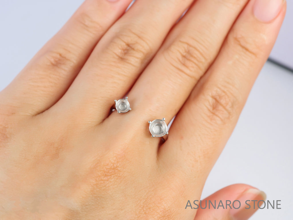 【お仕立て用】空枠番号：5418C　リング枠　フォークリング【オーダージュエリー用】hpv