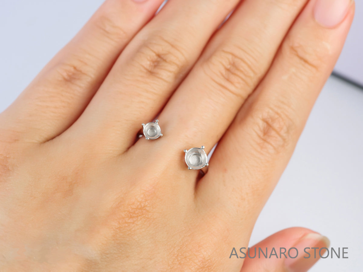 【お仕立て用】空枠番号：5418C　リング枠　フォークリング【オーダージュエリー用】hpv