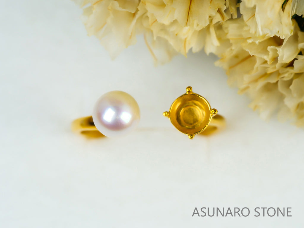 【お仕立て用】空枠番号：5419C　リング枠　アコヤ真珠付フォークリング【オーダージュエリー用】hpv