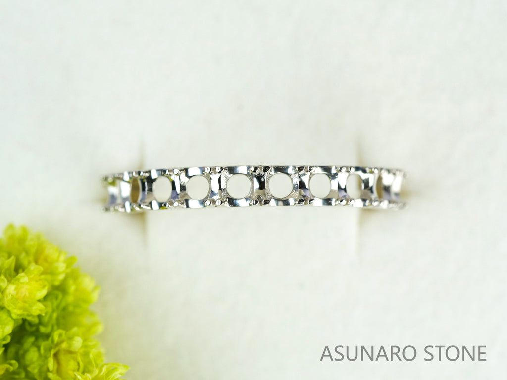 【お仕立て用】空枠番号：1800C　2.8mm用　リング枠　ハーフエタニティ【オーダージュエリー用】hpv