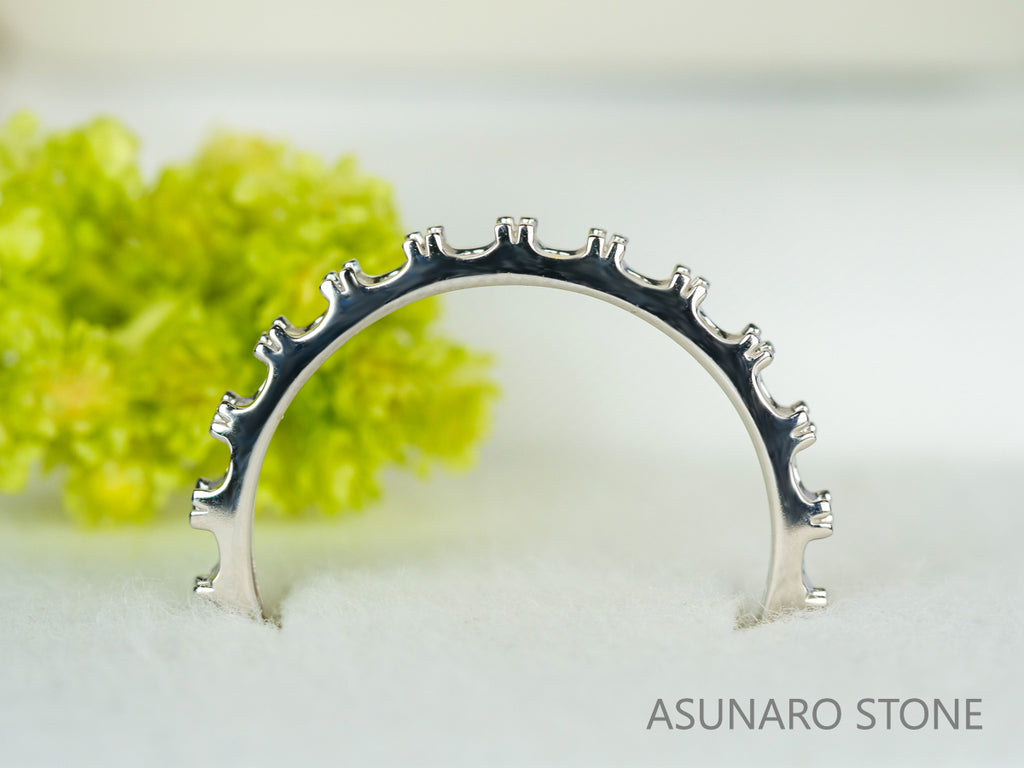 【お仕立て用】空枠番号：1800C　2.8mm用　リング枠　ハーフエタニティ【オーダージュエリー用】hpv