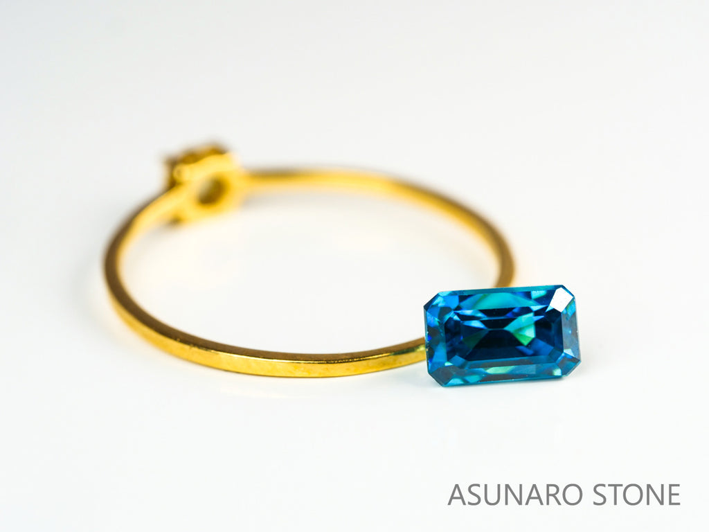 ブルージルコン　ラタナキリブルー　エメラルドカット　1.63ct　カンボジア産　【231010-1863】