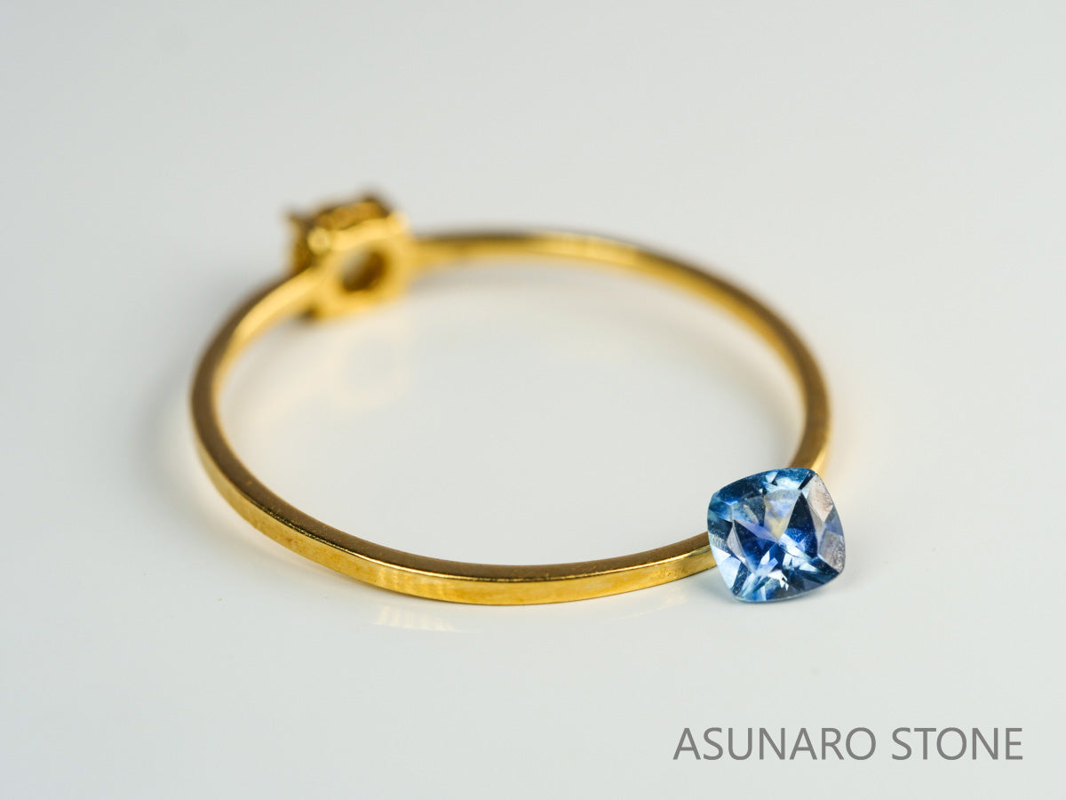 専用JQ164★高級モンタナサファイア0.72ct D pt ヘッド GIA鑑付 モンタナサファイア クッションカット アメリカ産 0.25ct