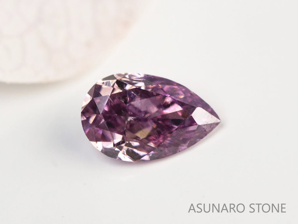 ピンクダイヤモンド　Fancy Deep Purple Pink　SI1　ペアシェイプ　0.107ct　【231010-1904】