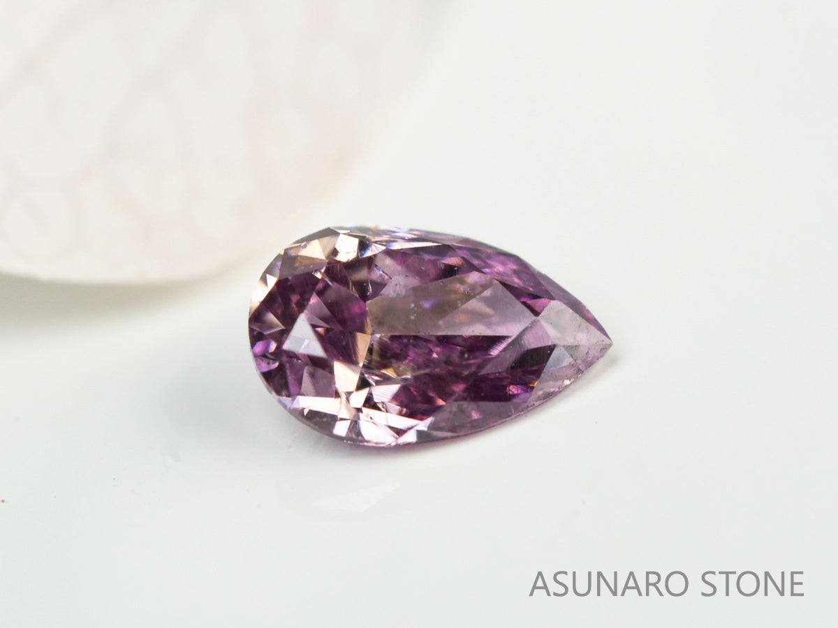 ピンクダイヤモンド　Fancy Deep Purple Pink　SI1　ペアシェイプ　0.107ct　【231010-1904】