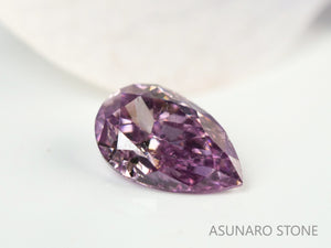 ピンクダイヤモンド　Fancy Deep Purple Pink　SI1　ペアシェイプ　0.107ct　【231010-1904】