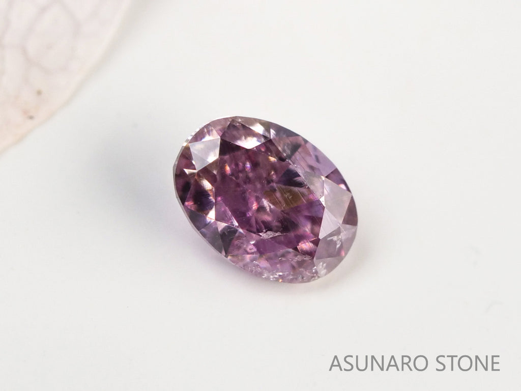 ピンクダイヤモンド　Fancy Deep Purple Pink　I1　オーバルカット　0.092ct　【231010-1902】