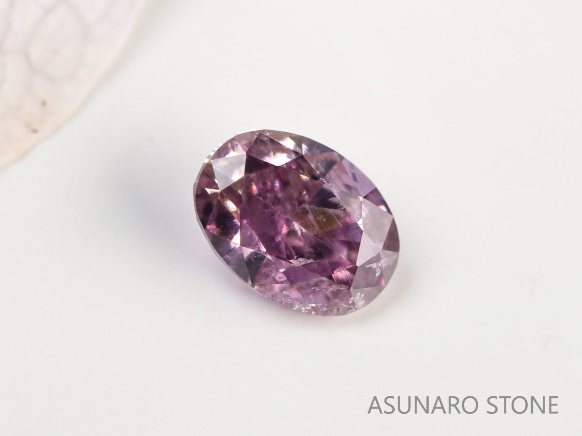 ピンクダイヤモンド　Fancy Deep Purple Pink　I1　オーバルカット　0.092ct　【231010-1902】