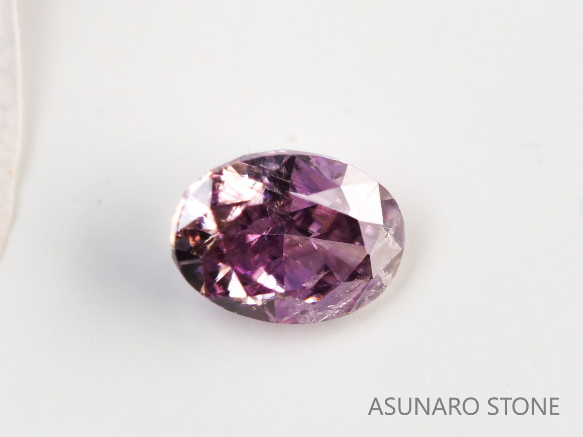 ピンクダイヤモンド　Fancy Deep Purple Pink　I1　オーバルカット　0.092ct　【231010-1902】