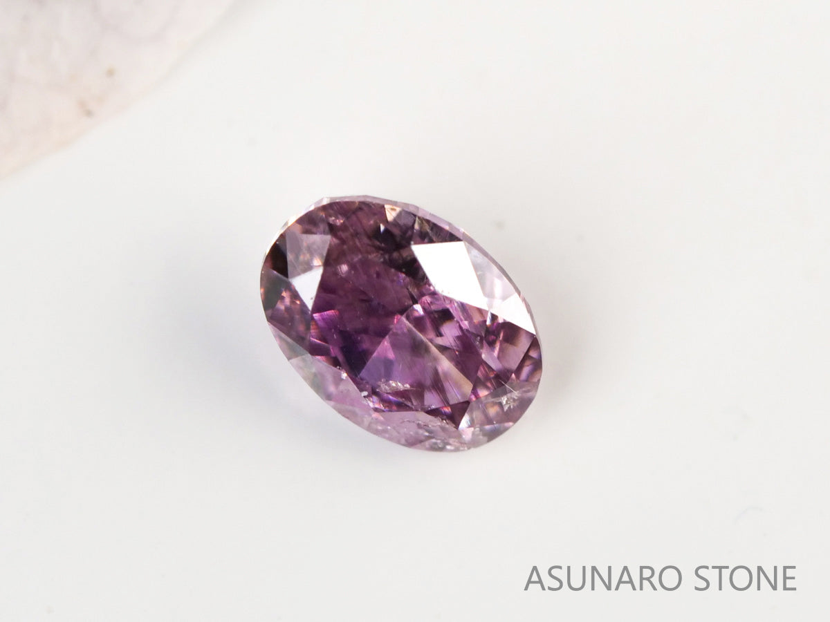 ピンクダイヤモンド　Fancy Deep Purple Pink　I1　オーバルカット　0.092ct　【231010-1902】