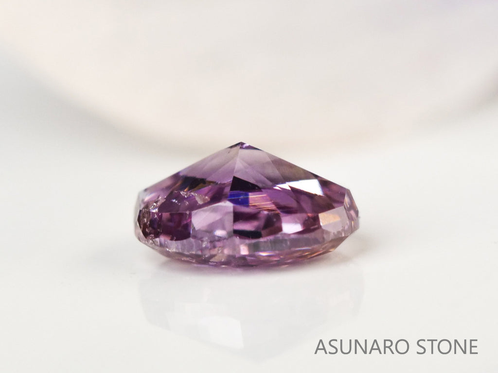 ピンクダイヤモンド　Fancy Deep Purple Pink　I1　オーバルカット　0.092ct　【231010-1902】