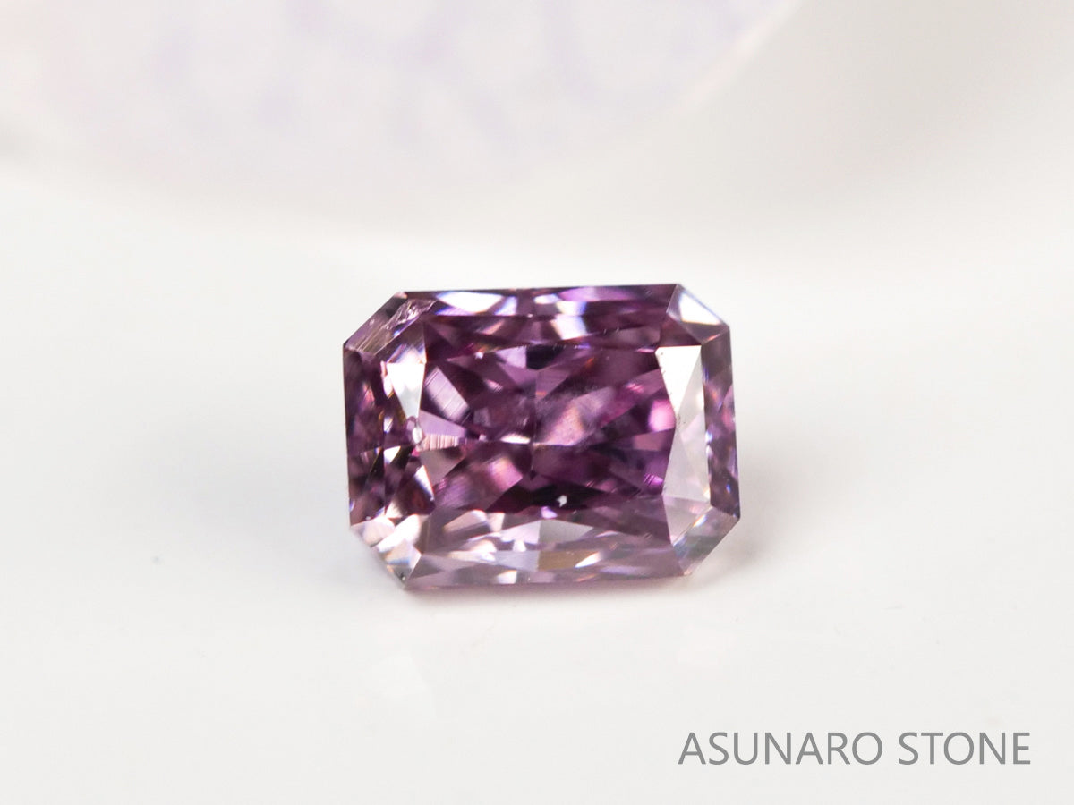 ピンクダイヤモンド　Fancy Deep Purple Pink　I1　エメラルドカット　0.070ct　【231010-1901】