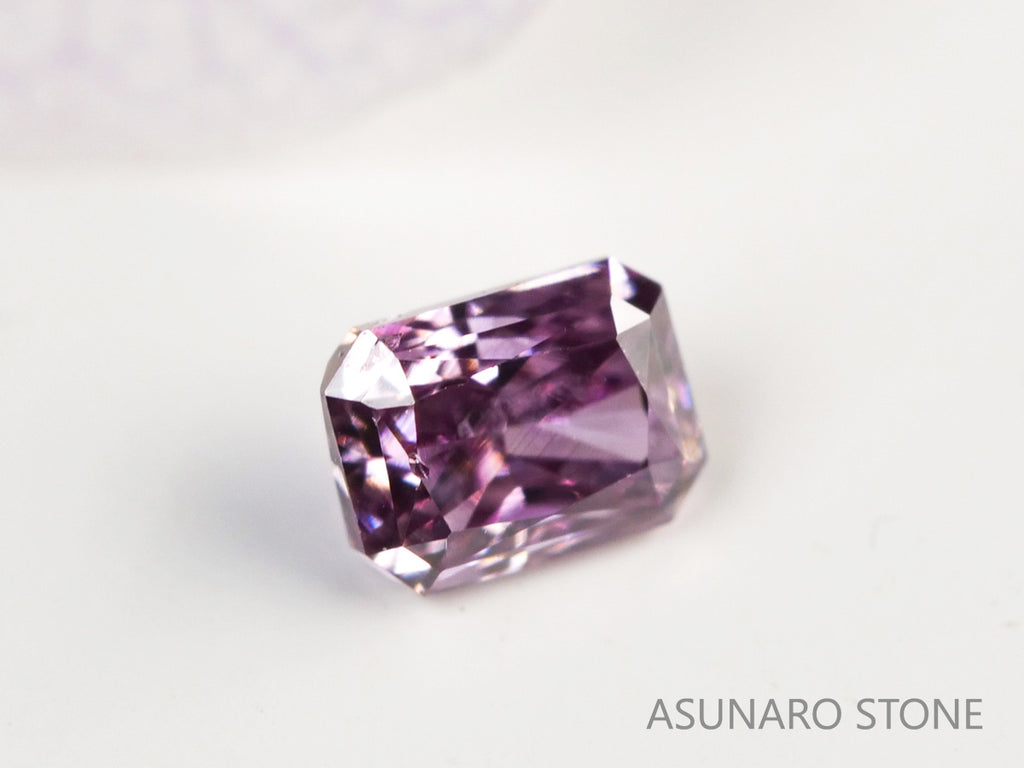 ピンクダイヤモンド　Fancy Deep Purple Pink　I1　エメラルドカット　0.070ct　【231010-1901】
