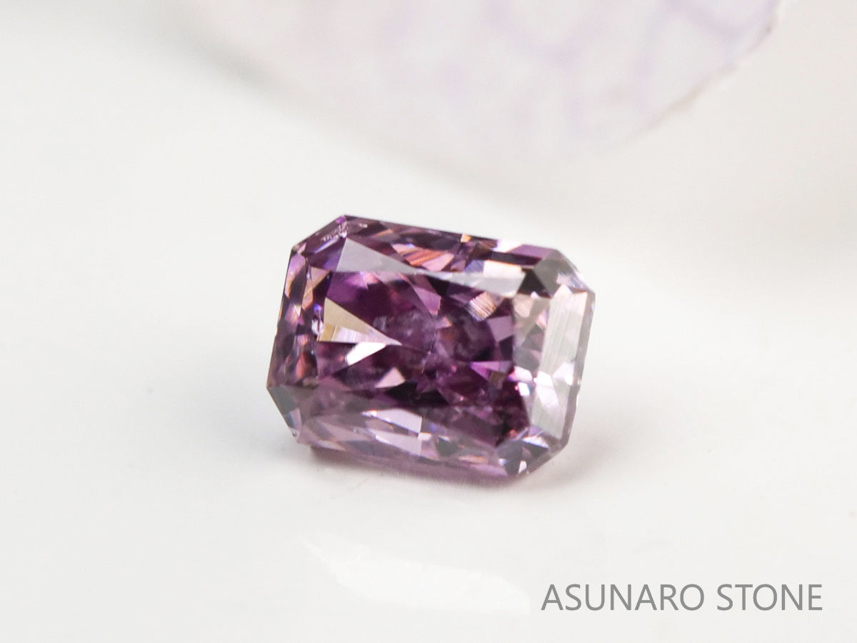 ピンクダイヤモンド　Fancy Deep Purple Pink　I1　エメラルドカット　0.070ct　【231010-1901】