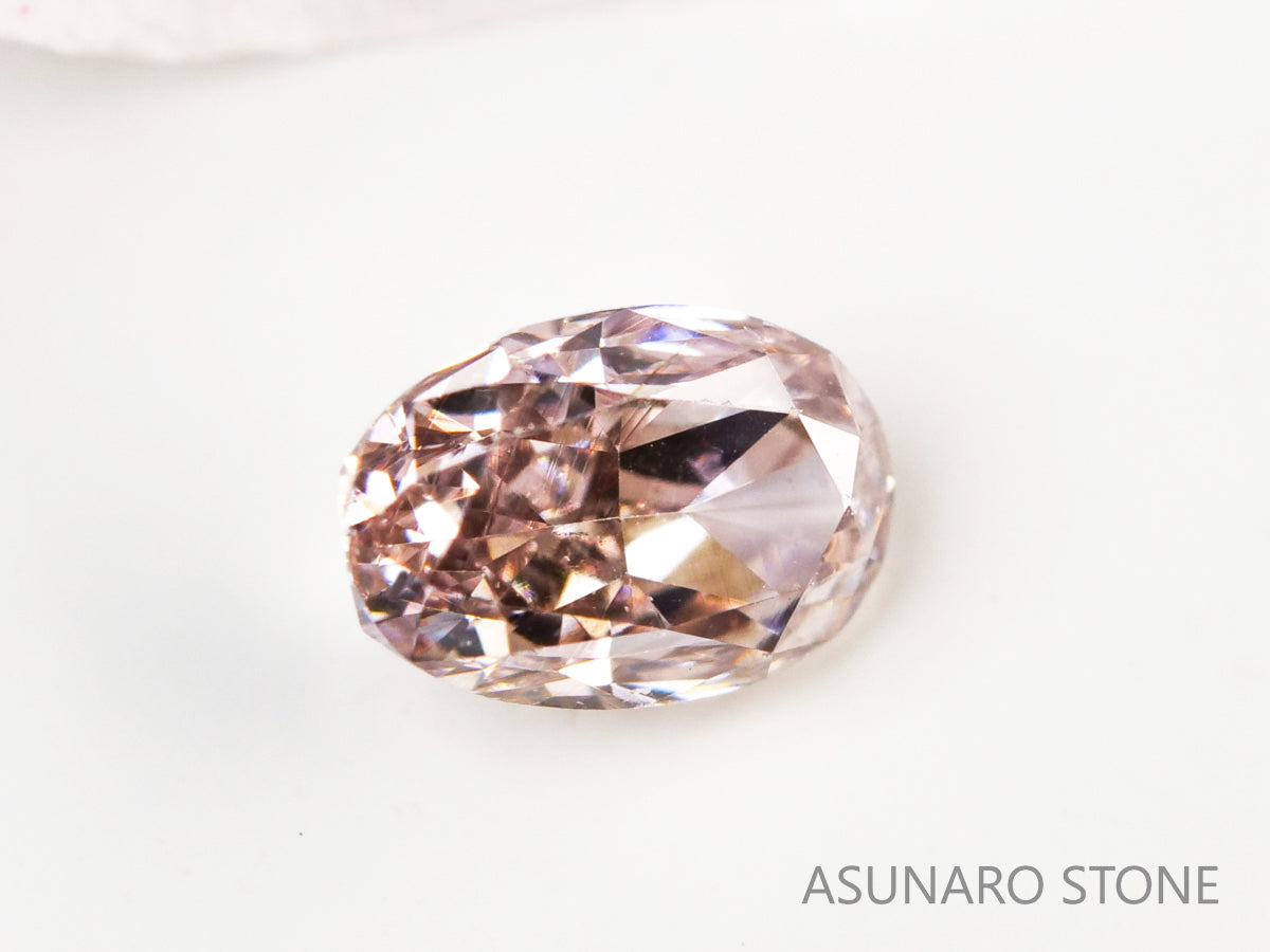 ブラウンピンクダイヤモンド　オーバルカット　0.08ct　【231018-1886】