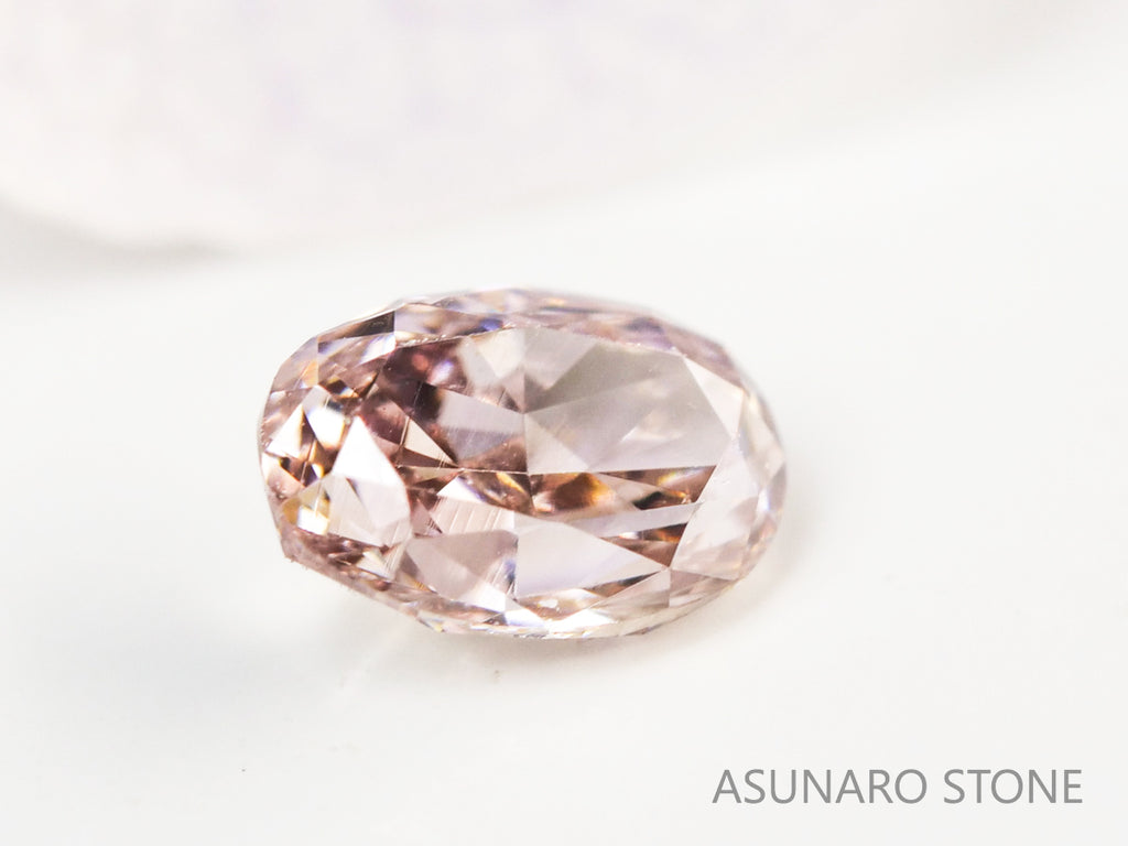 ブラウンピンクダイヤモンド　オーバルカット　0.08ct　【231018-1886】