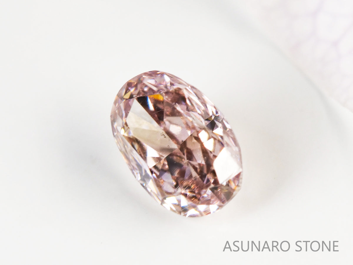 ブラウンピンクダイヤモンド　オーバルカット　0.08ct　【231018-1886】