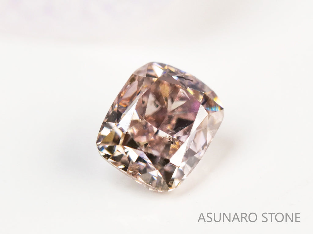 ブラウンピンクダイヤモンド　クッションカット　0.11ct　【231018-1887】