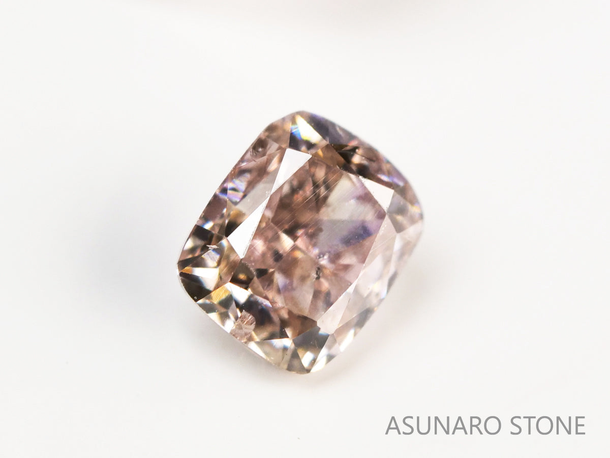 ブラウンピンクダイヤモンド クッションカット 0.11ct 【231018-1887