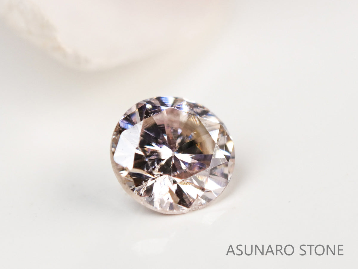 ブラウンピンクダイヤモンド　ラウンドカット　0.06ct　【231018-1889】
