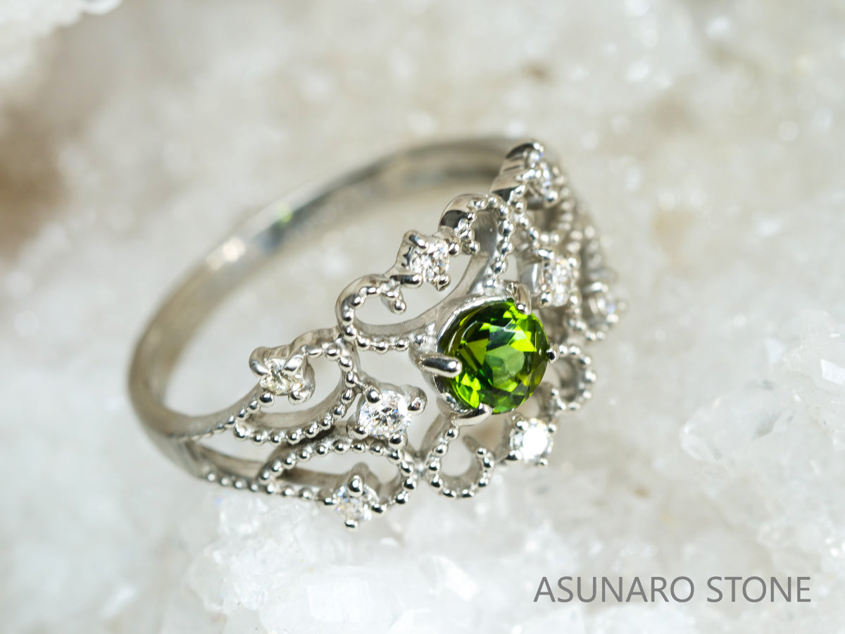 【お仕立て用】空枠番号：440G　リング枠　ティアラ【オーダージュエリー用】