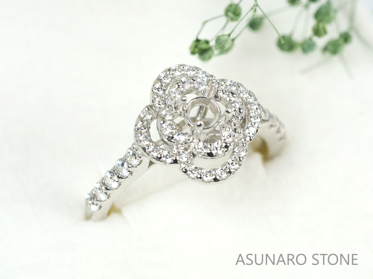 【お仕立て用】空枠番号：4357C　4mm用　リング枠　取り巻き【オーダージュエリー用】