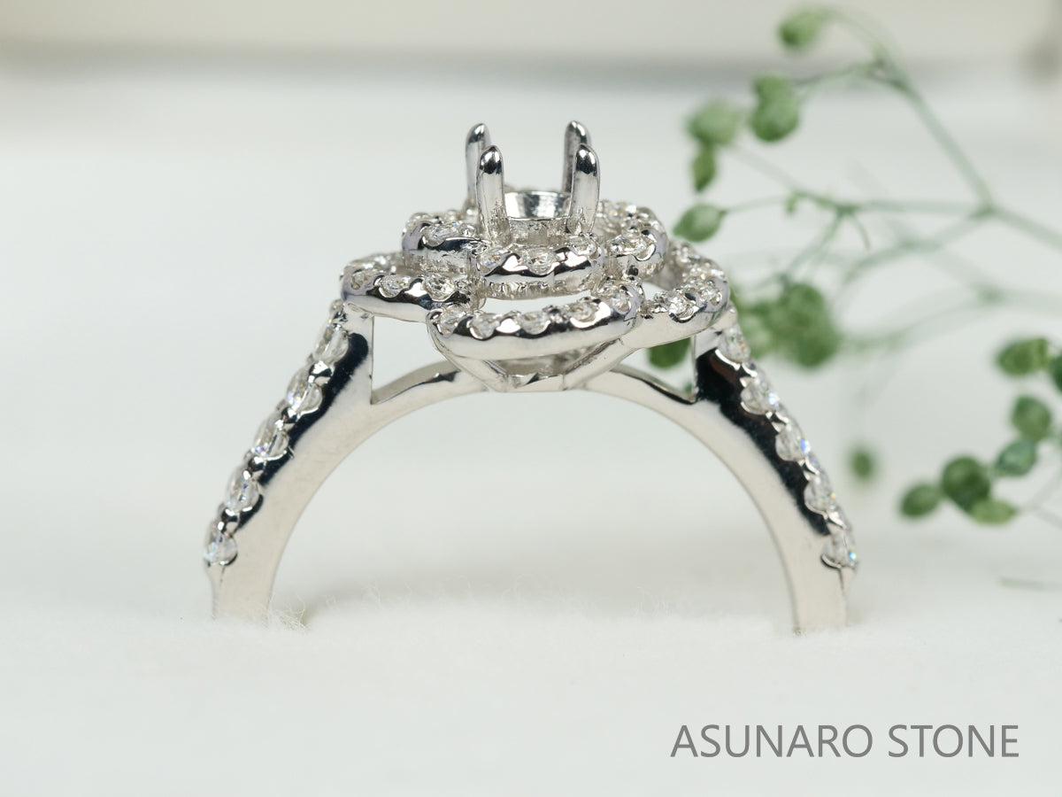 【お仕立て用】空枠番号：4357C　4mm用　リング枠　取り巻き【オーダージュエリー用】