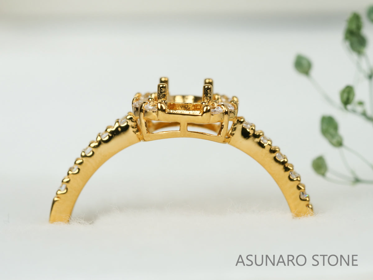 【お仕立て用】空枠番号：4012C　5×4mm用　リング枠　取り巻き【オーダージュエリー用】