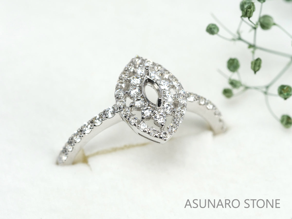 【お仕立て用】空枠番号：4813C　5×2mm用　リング枠　取り巻き【オーダージュエリー用】