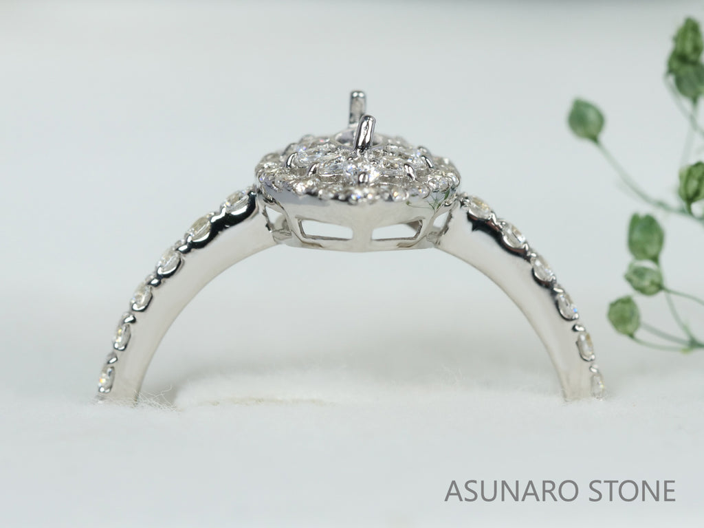 【お仕立て用】空枠番号：4813C　5×2mm用　リング枠　取り巻き【オーダージュエリー用】