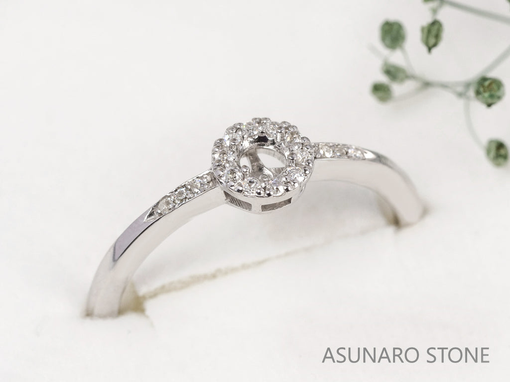 【お仕立て用】空枠番号：4890C　3mm用　リング枠　取り巻き【オーダージュエリー用】