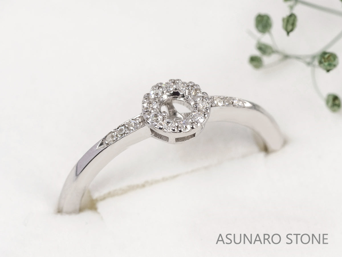 【お仕立て用】空枠番号：4890C　3mm用　リング枠　取り巻き【オーダージュエリー用】