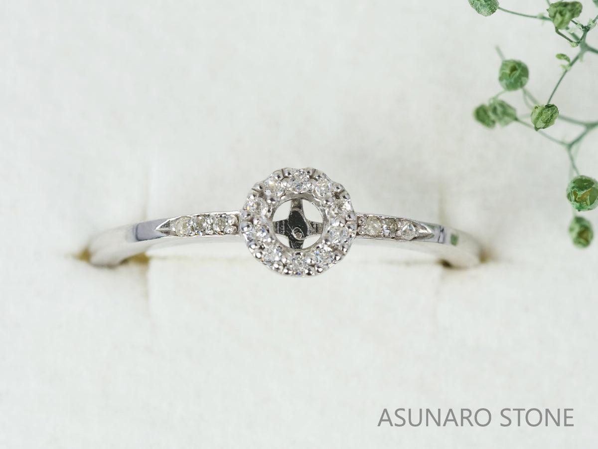 【お仕立て用】空枠番号：4890C　3mm用　リング枠　取り巻き【オーダージュエリー用】