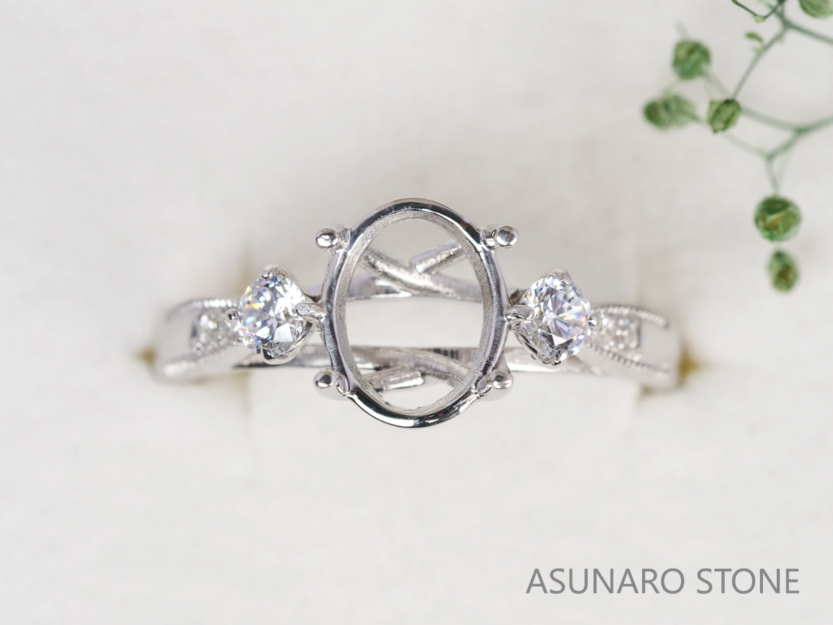 お仕立て用】空枠番号：5345C 8×7mm リング枠 【オーダージュエリー用