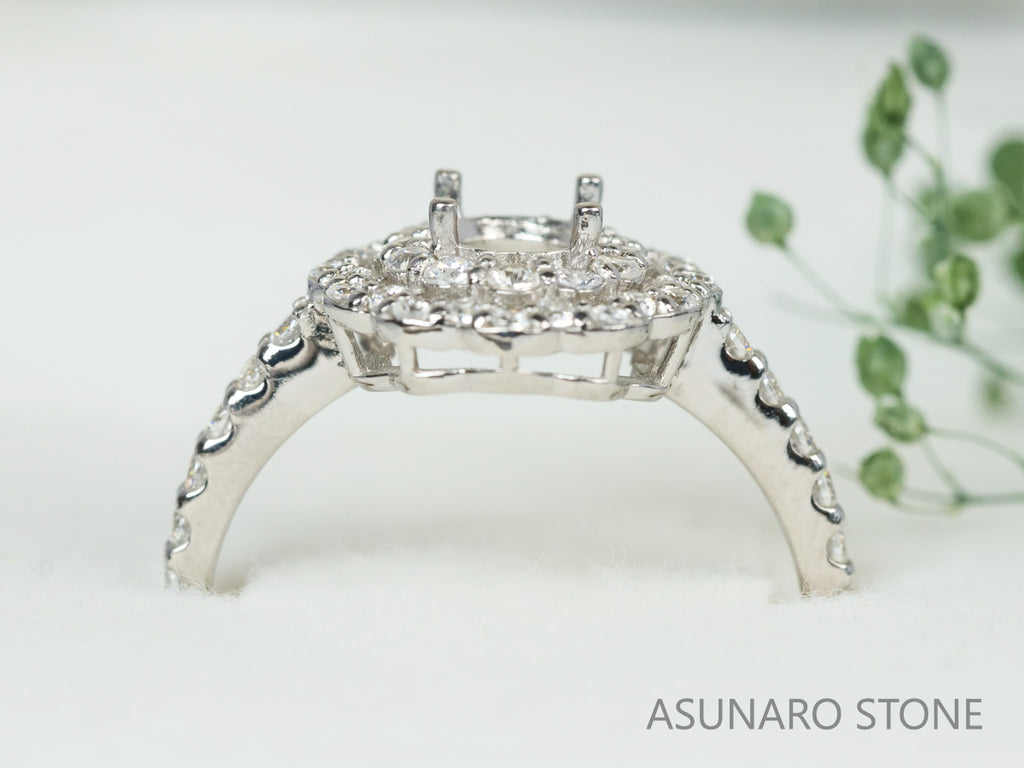 【お仕立て用】空枠番号：5356C　6×4mm用　リング枠　取り巻き【オーダージュエリー用】