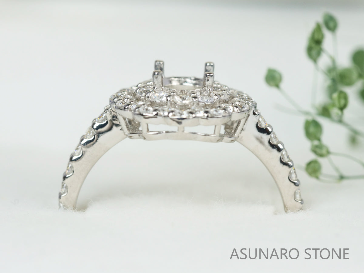 【お仕立て用】空枠番号：5356C　6×4mm用　リング枠　取り巻き【オーダージュエリー用】