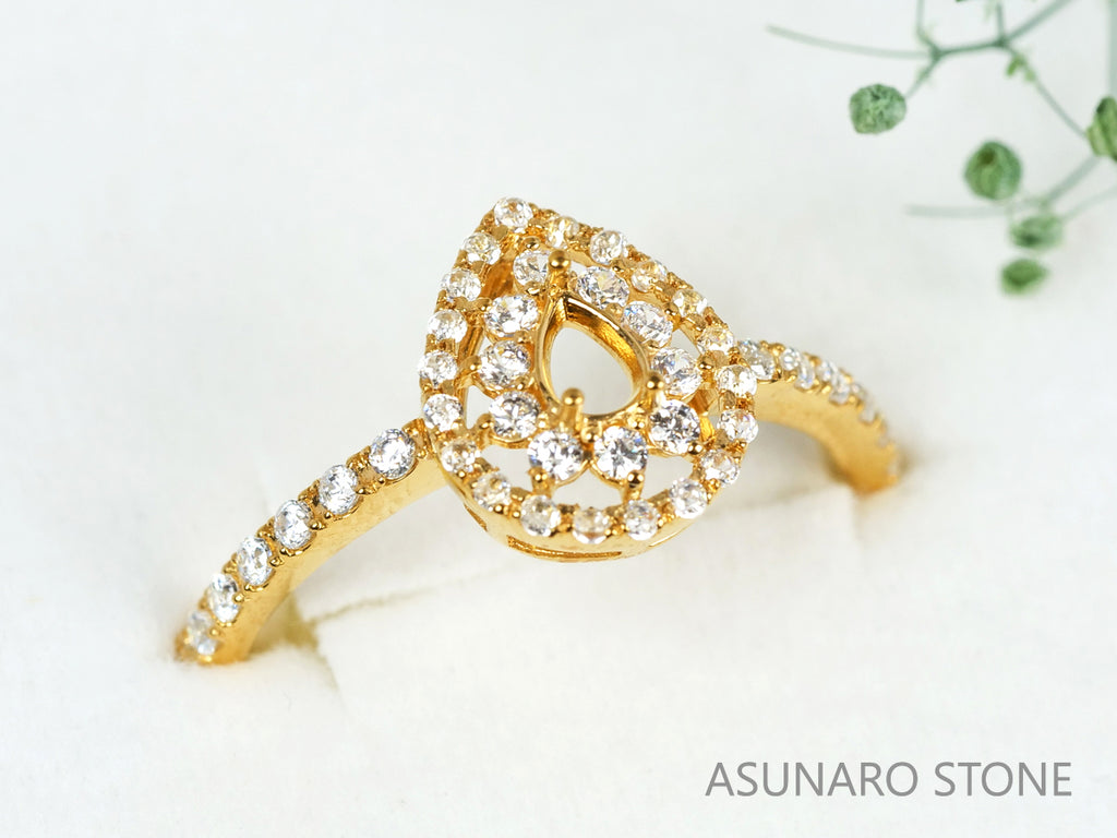 【お仕立て用】空枠番号：4812C　4×3mm用　リング枠　取り巻き【オーダージュエリー用】