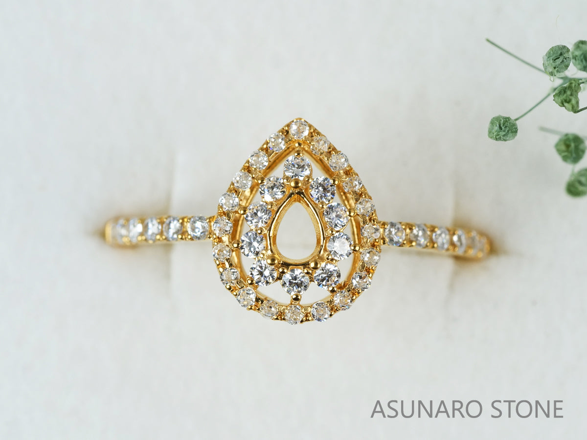 【お仕立て用】空枠番号：4812C　4×3mm用　リング枠　取り巻き【オーダージュエリー用】