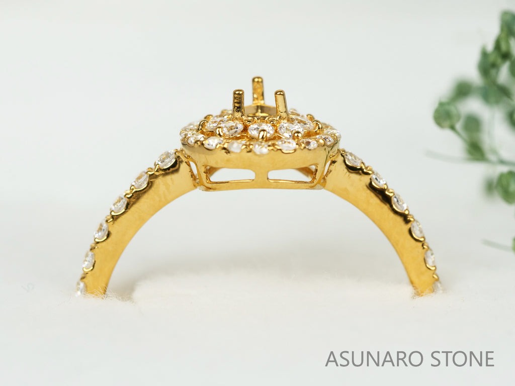 【お仕立て用】空枠番号：4812C　4×3mm用　リング枠　取り巻き【オーダージュエリー用】